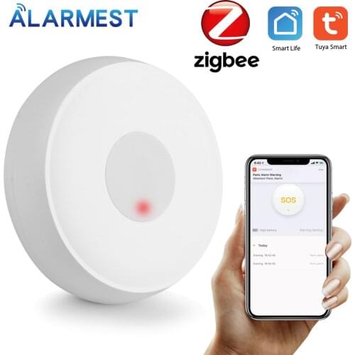 ALARMEST Tuya ZigBee SOS Button Sensor Alarm Elderly alarm Waterproof Emergency Panic Button Power by Tuya