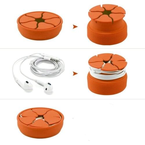 Silicone Anti-winding Cable Winder Data Cable Storage Box Headphone Cord Organizer Wired Earphone Protector Office Accessories