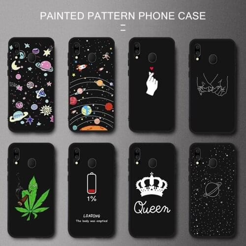 Painted Matte TPU Case For Samsung Galaxy A51 A71 A50 A30 A70 A40 A20 A10 M10 Star Space Pattern Cover Silicone Cases