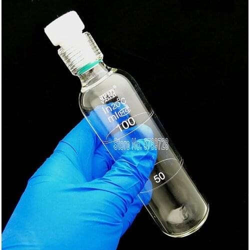 1pcs Screw Glass Pressure Flask with Tetrafluoro-Threaded Plug，Total Phosphorus Total Nitrogen Screw Colorimetric Tube 10-100ml