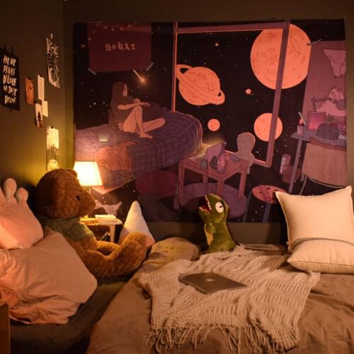 Ins Live Broadcast Background Cloth Room Layout Bedside Hanging Cloth Dormitory Wall Renovation Tapestry Decorative Painting