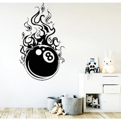 Bowling Fireball Vinyl Wall Stickers Sports Club Decals Art Game Window Murals Creative Removable G45