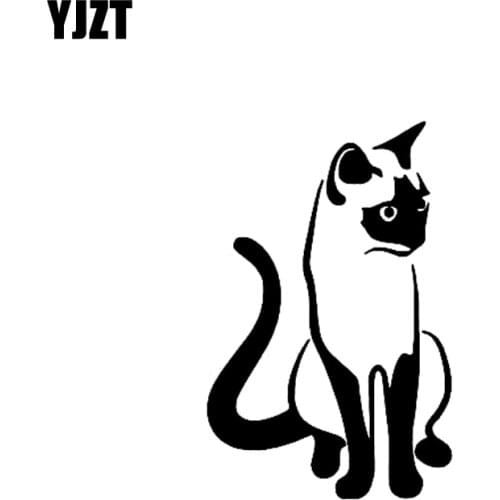 YJZT 9.1CM*14CM Kitten Siamese Cat Cute Pet Animal Art Car Stickers Vinyl Decal Black Silver C10-02412