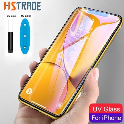 Nano Liquid Full glue UV Glass For iPhone XS MAX XR XS Screen Protector For iPhone 6 6S 7 Plus 8 Full coverage protective glass