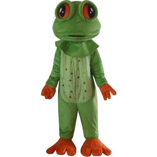 Green Big Eyes Frog Mascot Costume Cosplay Party Game Fursuit Cartoon Dress Outfits Carnival Halloween Xmas Easter Ad Clothes
