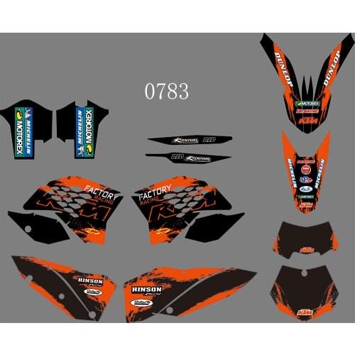 0783 Motorcycle Team Graphic & Backgrounds Decal Stiker Kits for KTM EXC 2008 2009 2010 2011