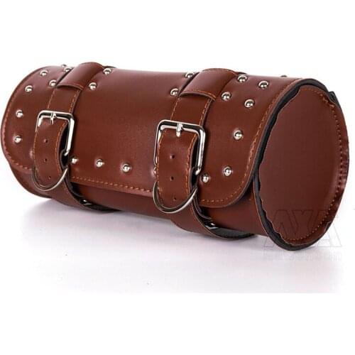 1 Pcs Brown PU Leather Motorcycle Tool Bags Roll SaddleBag New Styling Waterproof Tool Bag