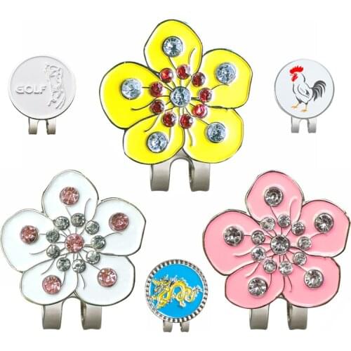 1 Pcs Golf Ball Mark Cute Design Mark Golf Ball Position Plus Magnetic Golf Hat Clips Bling Golf Marker Training Aids free ship