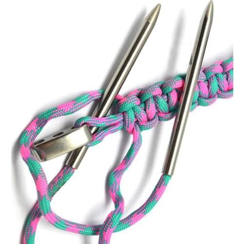 2 Pcs Paracord Weaving Needles for 550 Paracord Fids Lacing Stitching Stainless Steel Easy Using Stitching Corchet Camping Tools