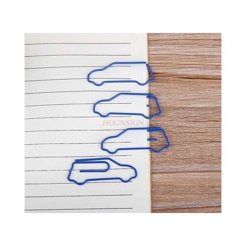 20pcs Blue small car paper clip plastic paper clip cute paper clip