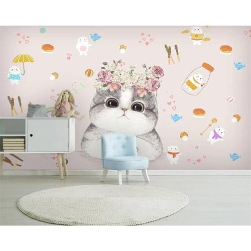 Custom Mural 3d wallpaper Childrens room Flower cartoon animal Painting Wall Covering Living Room Bedroom Photo Wallpaper