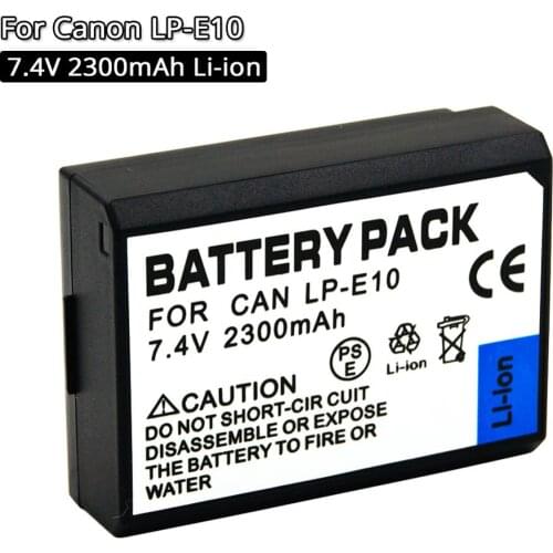 LP-E10 LPE10 Rechargeable Camera Battery 7.4V 2300mah Li-ion for Canon Camera 1100D 1200D 1300D Rebel T3 T5 T6 KISS X50 X70