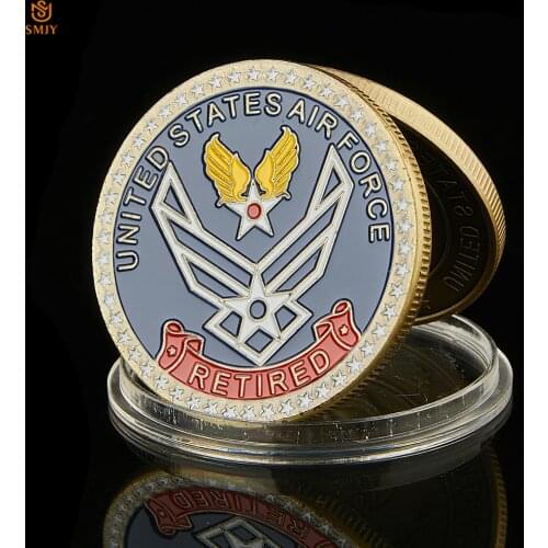 USA Retired Air Force Above All Integrity Service Excellenc Honor Bronze Hand-engraved Collectible Challenge Coin