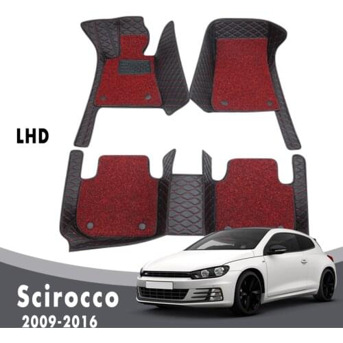Car Floor Mats Carpets For Scirocco 2016 2015 2014 2013 2012 2011 2010 2009 Luxury Double Layer Wire Loop Rugs For Volkswagen vw