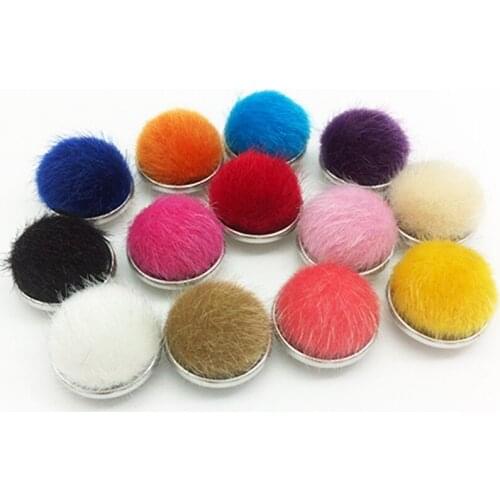 C869 NEW 20pcs/lot Hairy snap button jewelry for snap bracelet (fit18mm 20mm snap) DIY