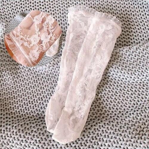 Baby Girls Knee High Long Socks Lace Kids Summer Mesh Sock Breathable Infant Children White Socks Lovely Princess Sock