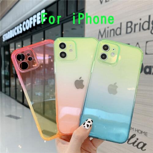 Gradient Shockproof Armor Matte Case For iPhone 12 Pro Max Xs XR X 7 8 Plus SE Mini iPhone 11 Luxury Silicone Bumper Clear Hard