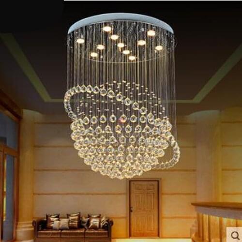 Restaurant Crystal Chandelier Round Hall Shop Clothing Store Dining Room Chandelier Bedroom Lamp Living Room Chandelier Modern