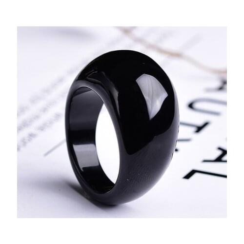 Natural green jade chalcedony ring black white tail ring couple rings men women jewelry lucky stone jade finger ring