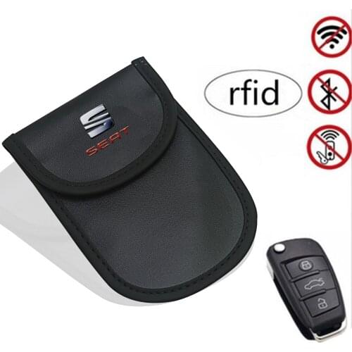 Leather Car keys case bales shielding signal for seat leon 5f 6j 6l mk2 mk3 ateca ibiza fr mk1 arona accessories Cordoba Exeo