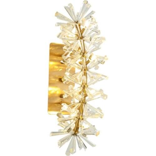 Post-modern creative dandelion gold luxury clear crystal wall lamp light indoor lighting led lights bedroom living/dinging room