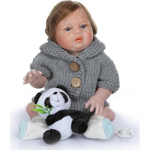 Boneca reborn boy doll 20inch 50cm soft silicone reborn baby dolls com corpo de silicone menino bebes reborn doll gifts l.o.l