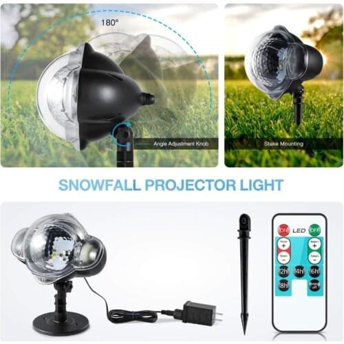 Christmas Snowflake Laser Light Snowfall Projector IP65 Moving Snow Outdoor Garden Laser Projector Lamp For New Year Party Decor
