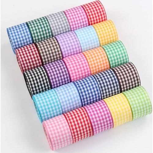 5 meters/lot Grosgrain Satin Ribbons for Wedding Christmas Party Decorations DIY Bow Craft Plaid Ribbons Card Gifts Wrap