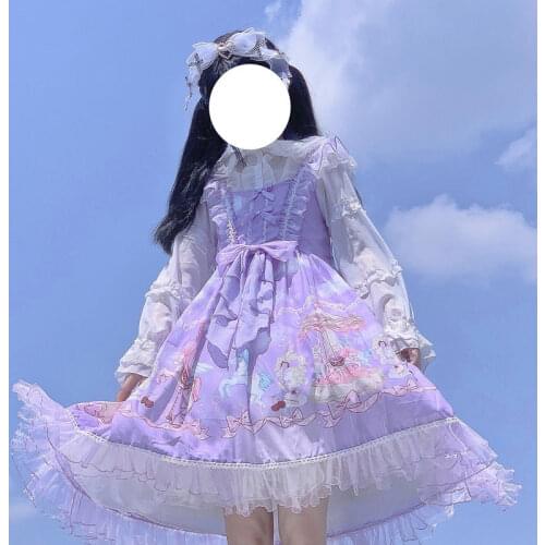 Kawaii Lolita Daily Dress Baby-Doll Light Lolita Girl Cute Lace Halter Dress gothic lolita dress women kawaii Dress