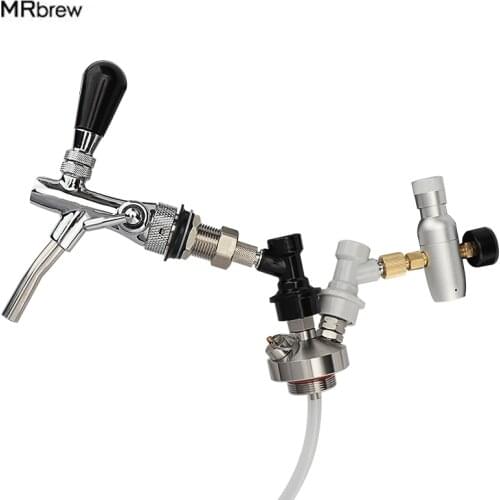Stainless Steel Mini Keg tap Beer Growler Spear with Adjustable beer tap faucet and mini co2 charger For Home Beer Brewing