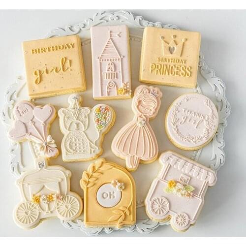 Cartoon The princess Car The castle The balloon Cookies Stamper Deluxe Stamp Relief Happy birthday