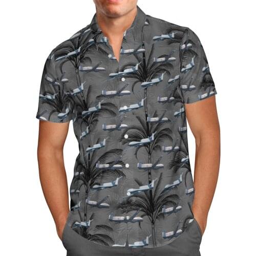 2021 New 3D Printing Cool Plane Hawaii Shirts Men Summer Short-sleeved Beach Shirt Men Shirts Oversize Camisa Masculina 5XL