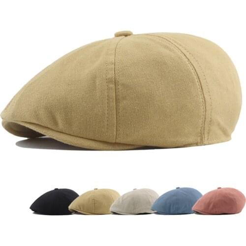 2019 Autumn Beret Caps for Men Women Sun Hat Unisex Duckbill Caps Vintage news boy cap Cabbie Gatsby Linen Outdoor Hats#p9