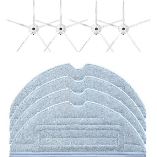 8Pcs Mop Cloth Side Brush Accessories Kit for Xiaomi Roborock T7 T7Plus S7 Vacuum Cleaner Accessories