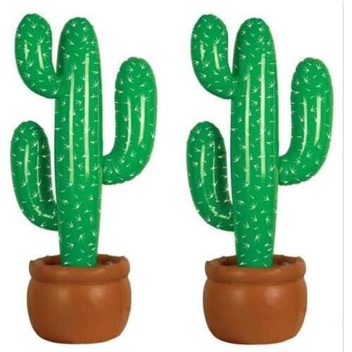 Inflatable Cactus Wild West Mexican Hawaiian Fancy Dress Party Decoration Tropical plants beach wedding party decor 95cm green