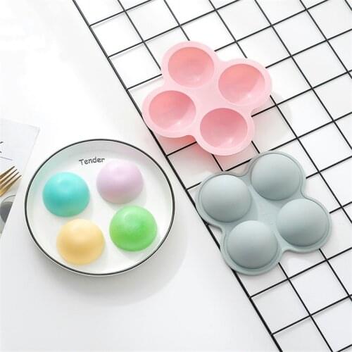 New 4 Holes Round Silicone Cake Mold Fondant Molds DIY Cake Decorating Tools Silicone Ball Ice Molds ice cube tray