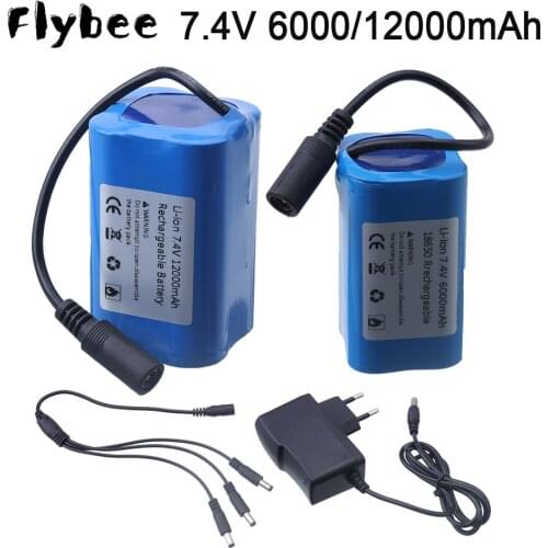 Upgrade battery with Charger Set For T188 T888 2011-5 RC Fish Finder Fishing Bait toy Boats Parts 7.4V 6000mah/12000mah battery