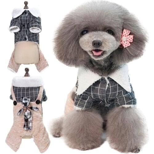 Dog Clothes Winter Warm Soft Cotton Four-legs Costume Pet Cat Coats Jumpsuit Warm Pet Clothing for Small Pet Clothing Outfit