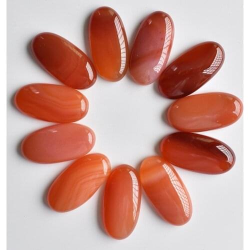 Wholesale 20pcs/Lot good quality natural red onyx oval shape cab cabochons for Jewelry Accessories beads15x30mm free shipping