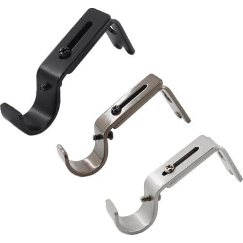 Adjustable Curtain Rod Brackets,Heavy Duty Drapery Rod Holders Hardware Window Curtain Rod Support Hanger for 1''Rod with Screws