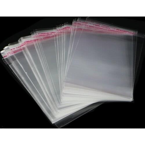 100pcs Self Adhesive Plastic Bag Clear Jewelry Packaging 10x15cm 3.94"x5.91"