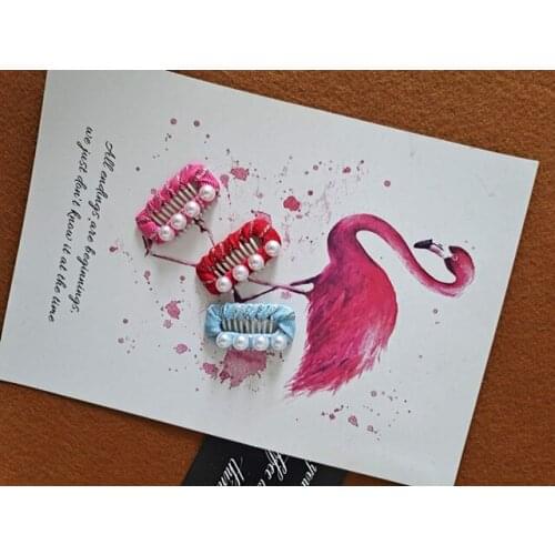 Dog Grooming Hair Accessories Pet Dog Comb Hairpin Zhēnzhū yín biān 4/5000 Pearl silver edge BB Hair Clips 2.3cm/2.8cm/3.2cm