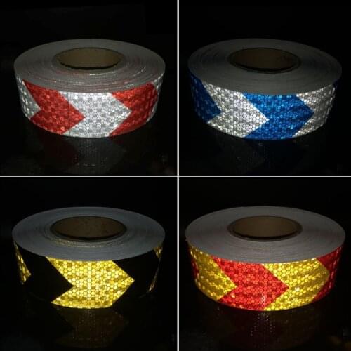 5cmx5m Reflective Warning Tape Self Adhesive Sticker Arrow Printing for Car& Motorcycle