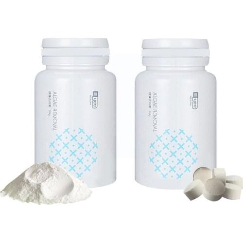 50g Powder Tablet Algae Repellent Agent With Spoon Algaecide Remover Moss Detergent Water Purification Aquarium Fish Algae D8M1