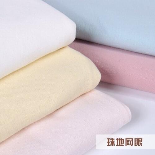 Knitted Cotton Spandex Fabric Thin Stretchy Jersey for Summer T-shirt DIY Textile Cloth 50s Piqué Mesh 50x185cm