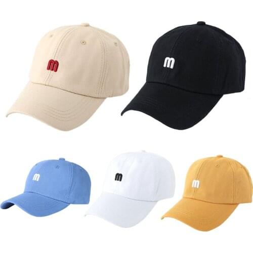 Unisex Outdoor Sunscreen Baseball Cap Simple Solid Color M Letter Embroidered Harajuku Hip Hop Snapback Trucker Hat