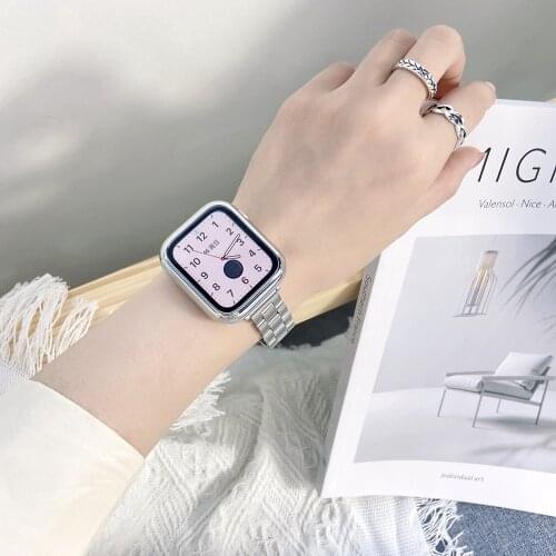 Advanced stainless steel strap for iwatch 6 se/5/4/3/2/1 for Apple watch band 38mm 40mm 44mm 40mm metal wrist band