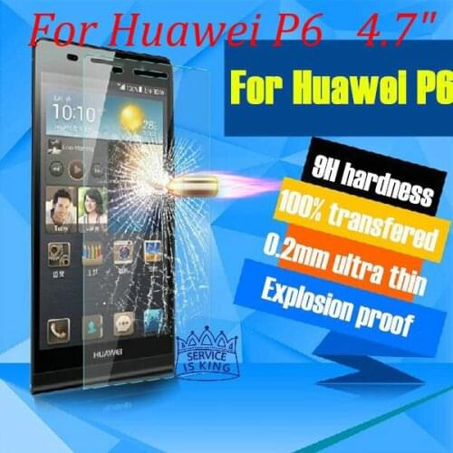 Explosion-proof Tempered Glass film For Huawei Ascend P6 P 6 tempered Glass 9H Screen Protector Film For Huawei Ascend P6 4.7"
