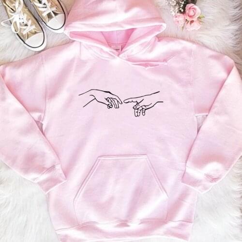 Creation of Adam Hoodies Women Christian Aesthetic Streetwear Pullover God Faith Hope Love Outwear Girl Clothing Dropshipping