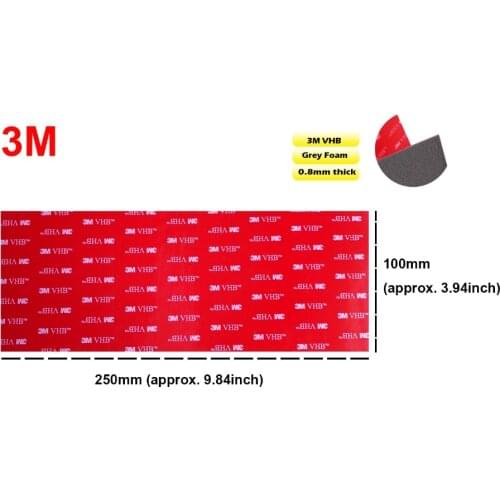 1 sheet Extremely Strong 3M VHB 5608A 100mm*250mm Grey Acrylic Foam Double Sided Adhesive Attachment 10cm*25cm sticker